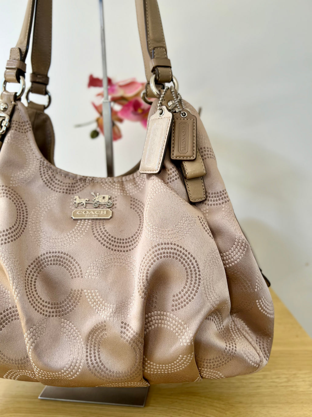 Coach Madison Dotted Op Art Hobo Bag