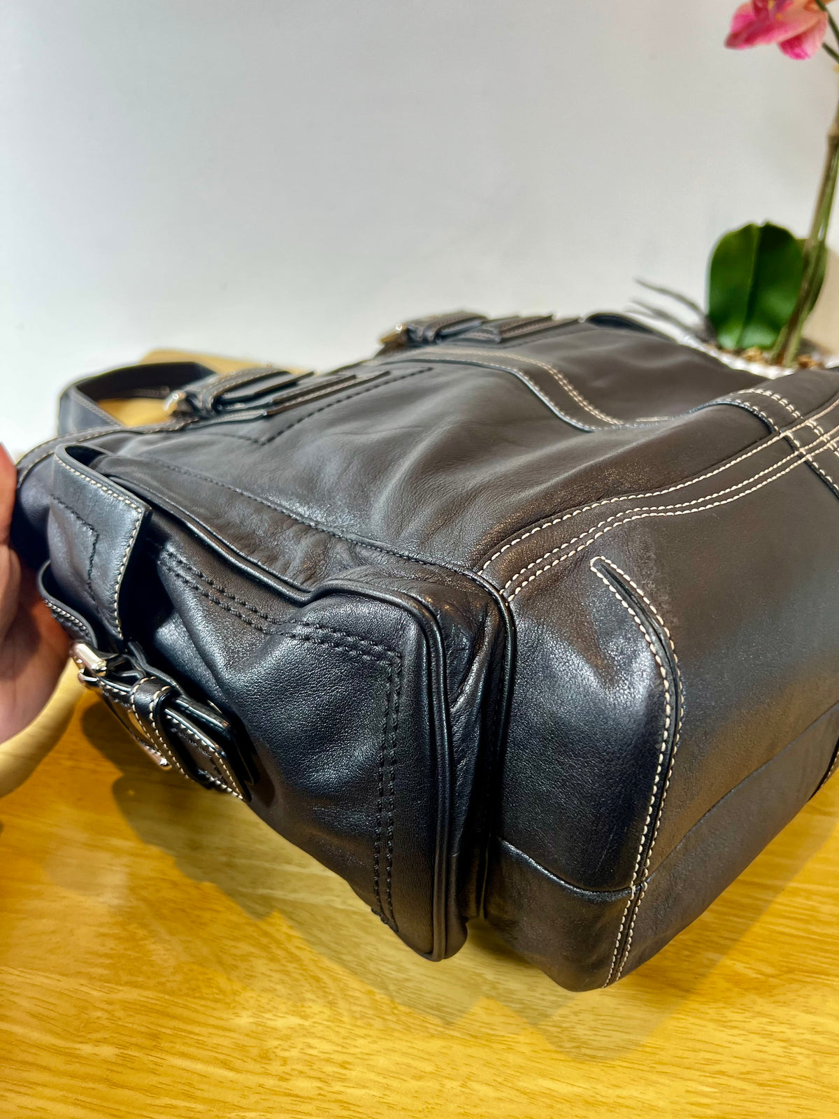Coach Soho Vintage Large Leather Pocket Tote Bag