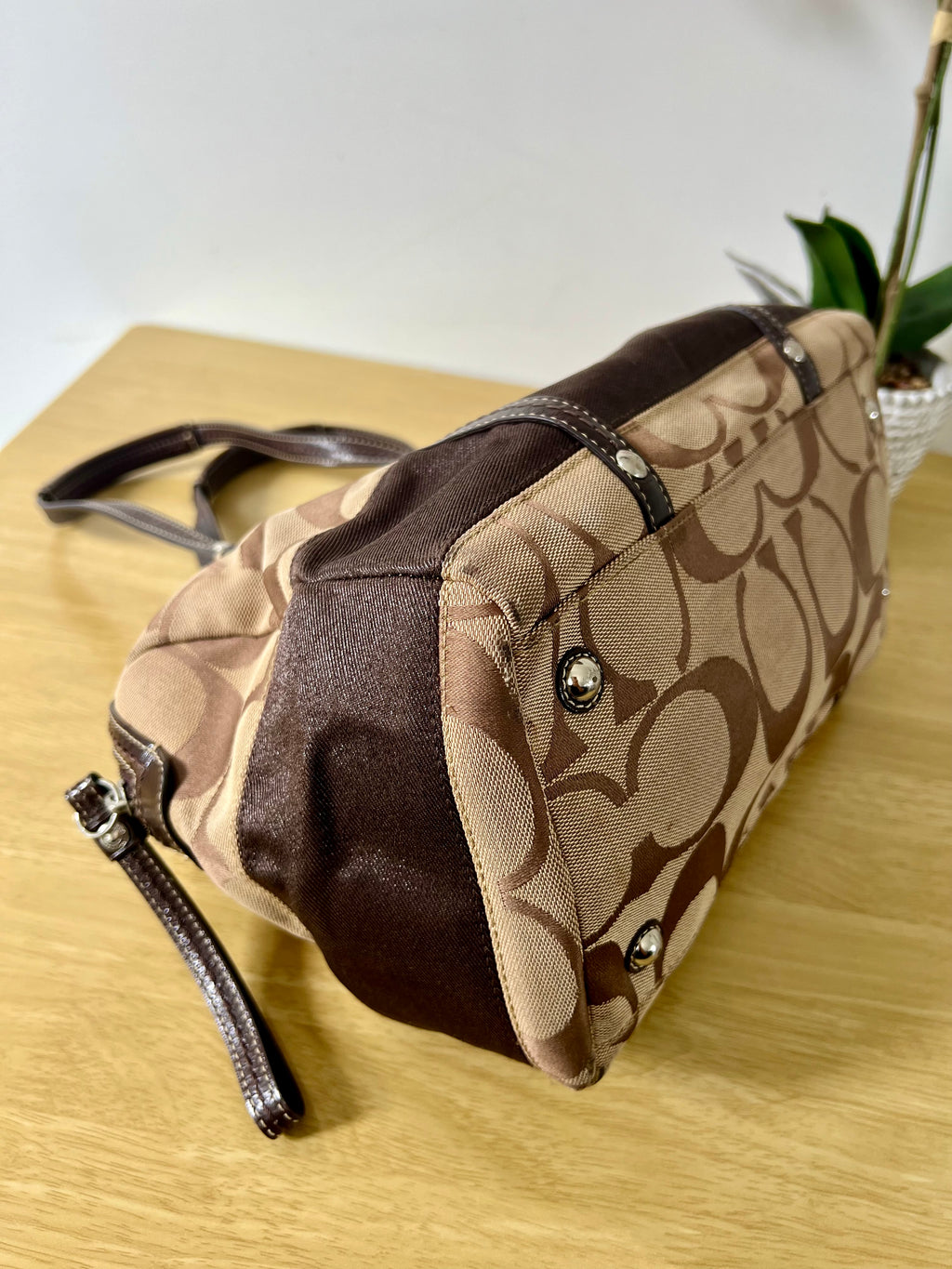 Coach Signature Stripe Satchel