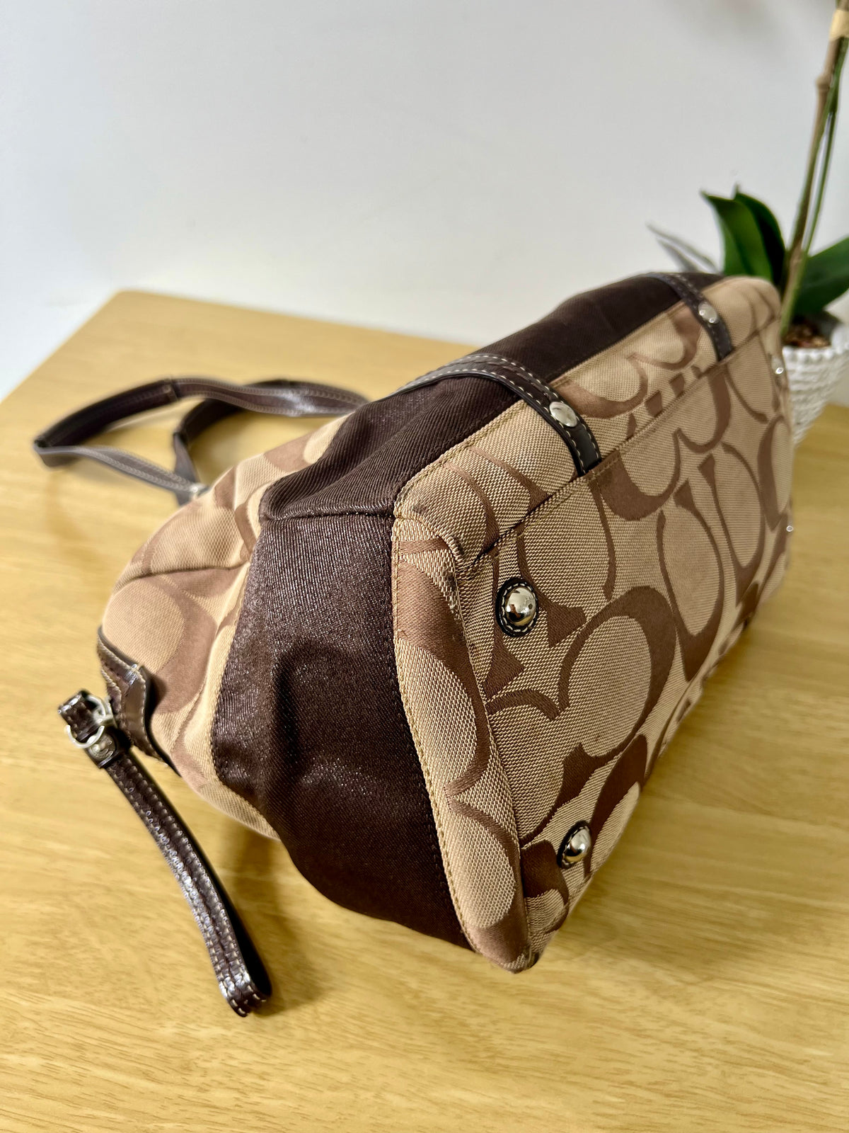 Coach Signature Stripe Satchel