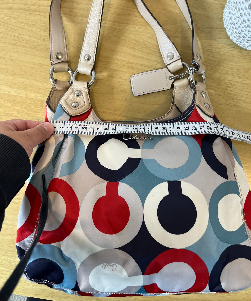 Coach Madison Scarf Graphic Op Art Shoulder Bag