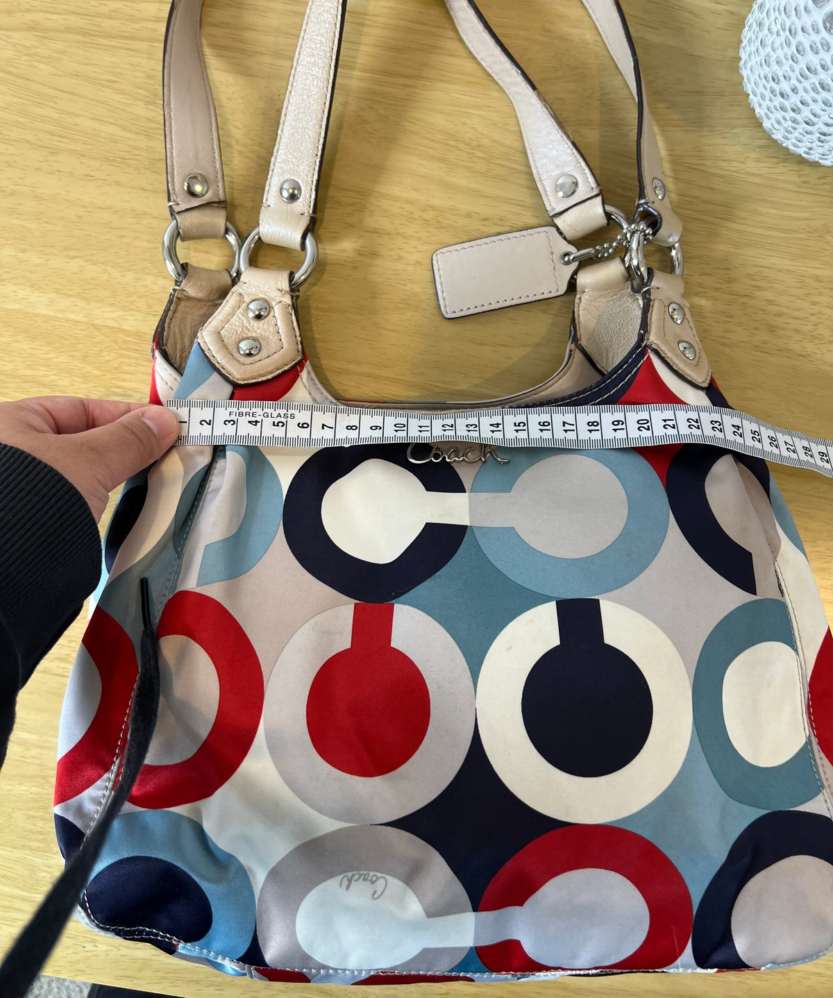 Coach Madison Scarf Graphic Op Art Shoulder Bag