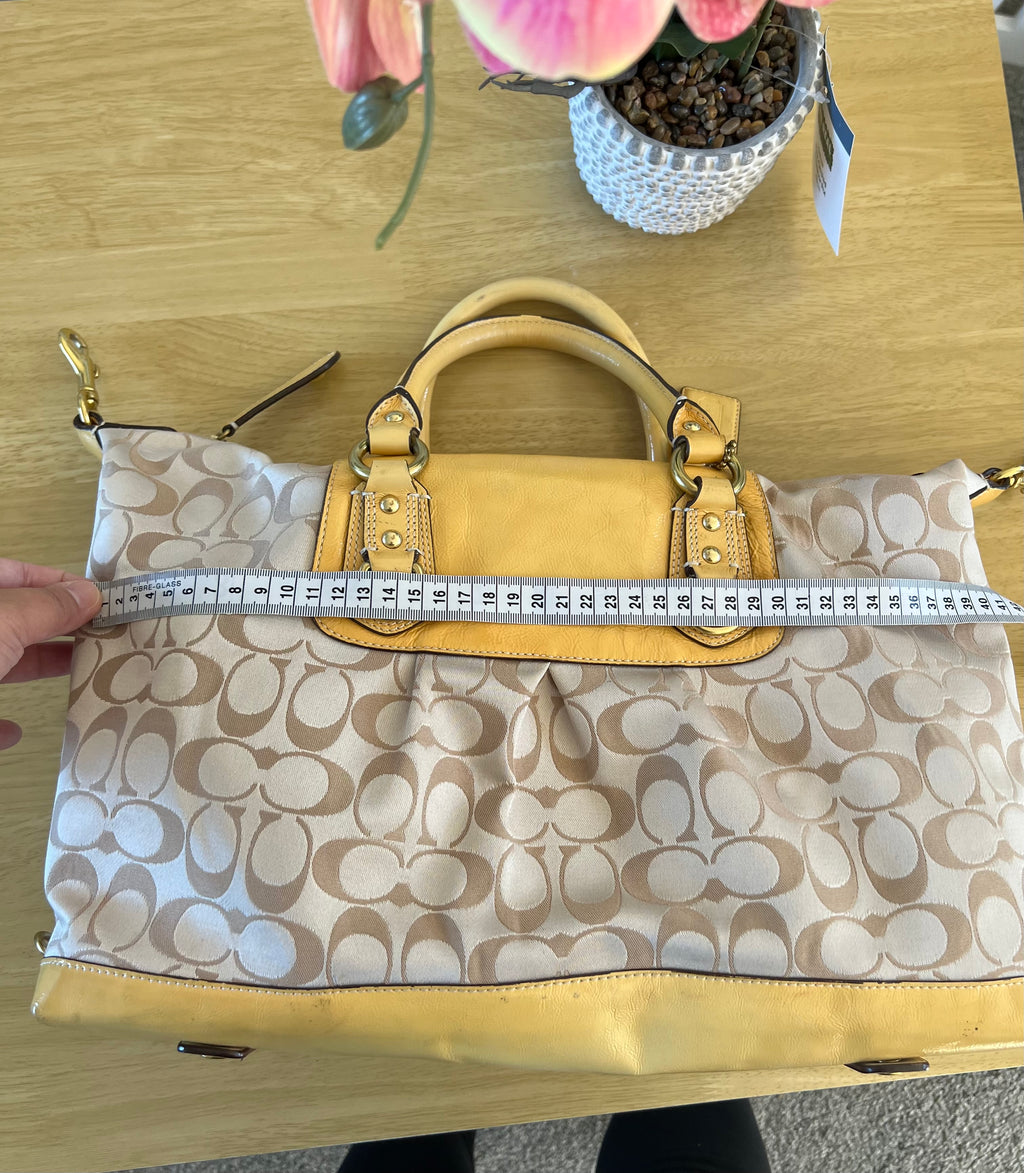 Coach Ashley Signature Canvas with Patent Leather Satchel