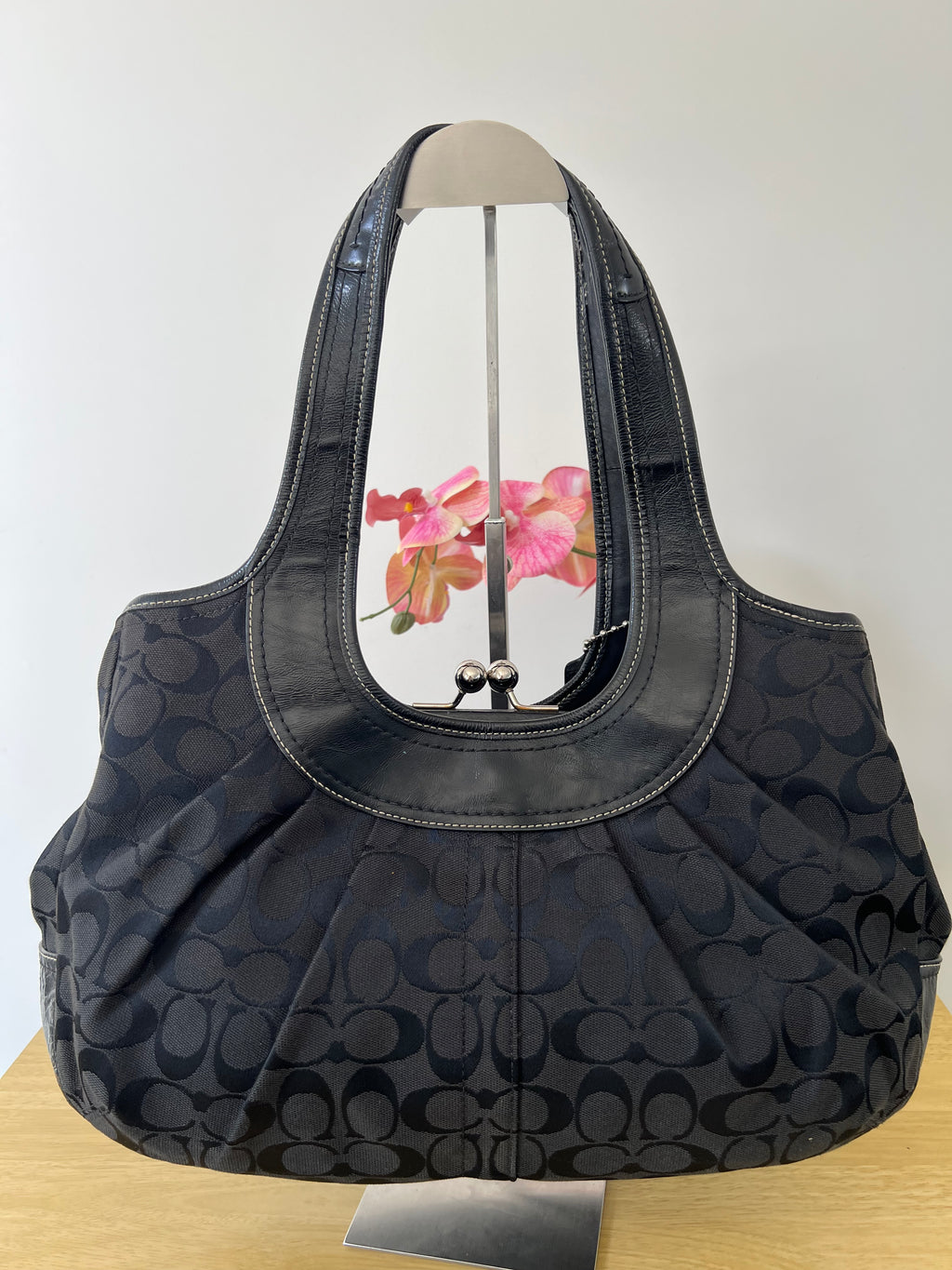 Coach Ergo Kisslock Signature Pleated Bag