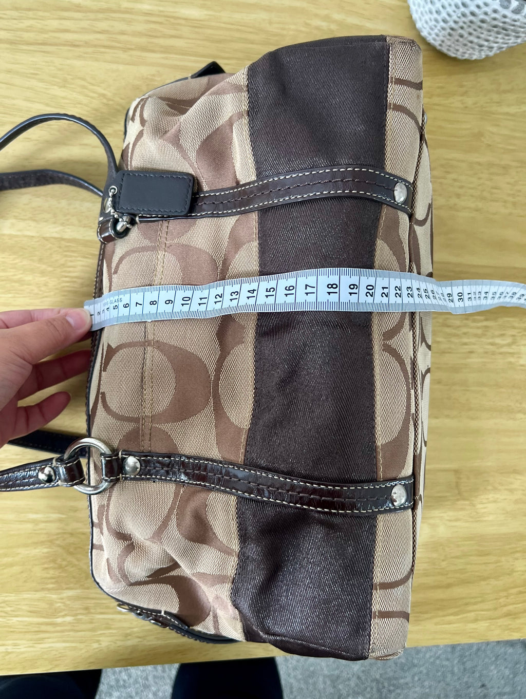 Coach Signature Stripe Satchel