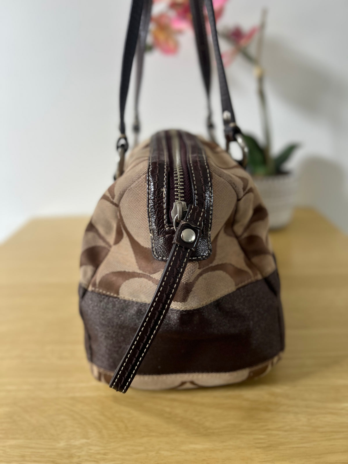 Coach Signature Stripe Satchel