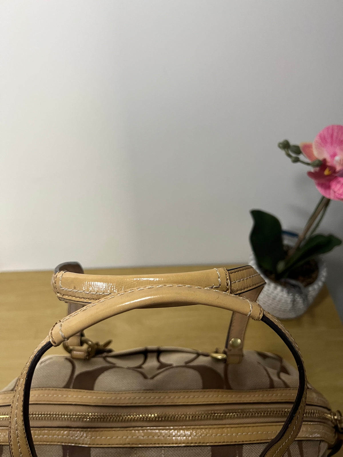 Coach Signature Canvas Satchel Shoulder Bag