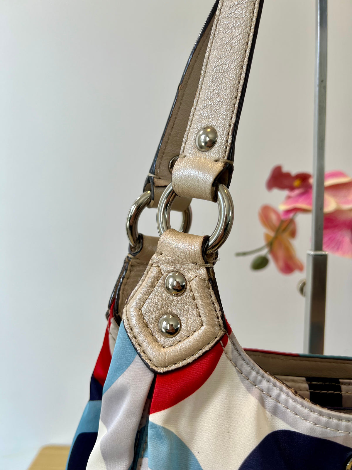 Coach Madison Scarf Graphic Op Art Shoulder Bag