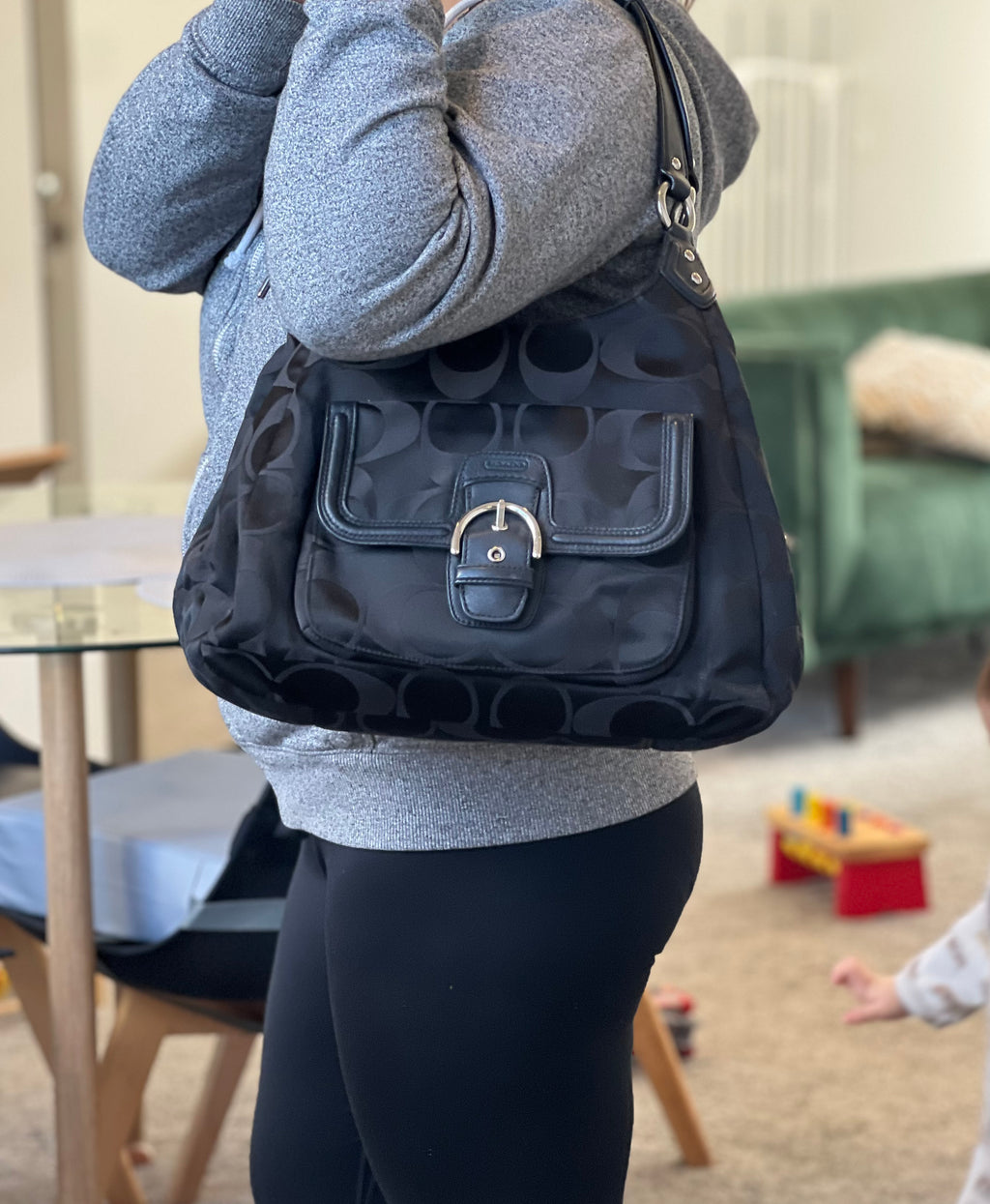 Coach Campbell Signature Bag in Black