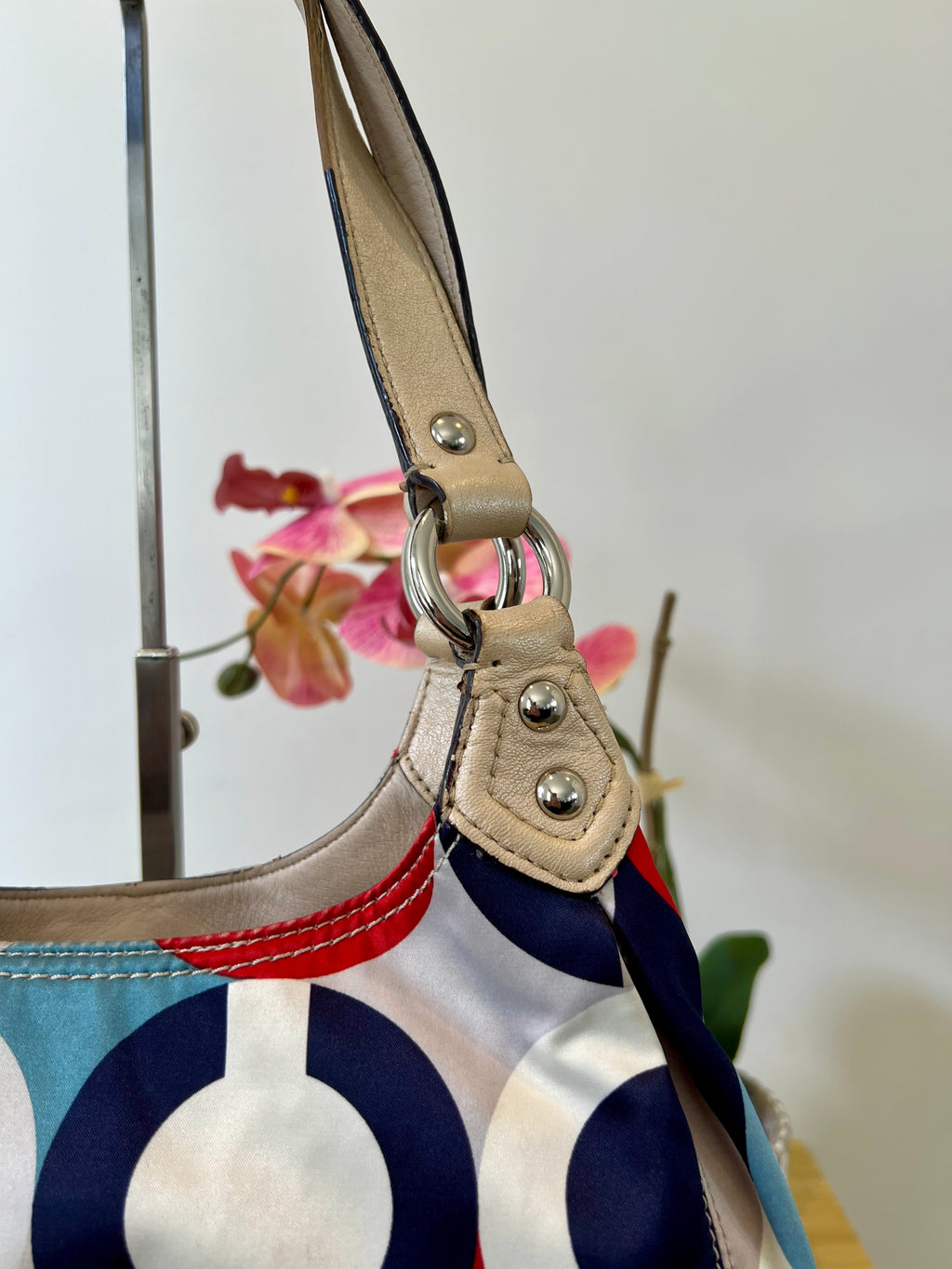 Coach Madison Scarf Graphic Op Art Shoulder Bag