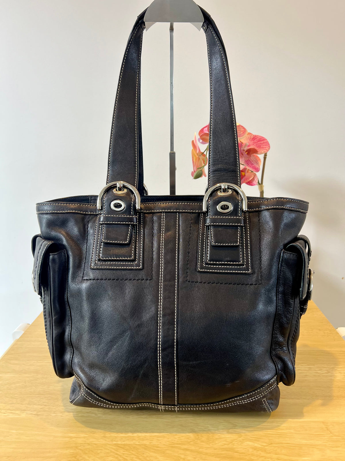 Coach Soho Vintage Large Leather Pocket Tote Bag