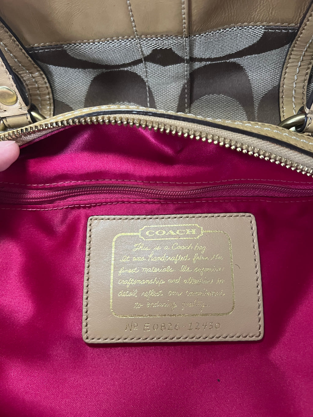 Coach Signature Canvas Satchel Shoulder Bag
