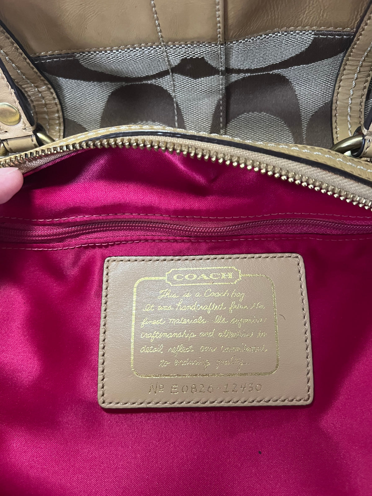 Coach Signature Canvas Satchel Shoulder Bag