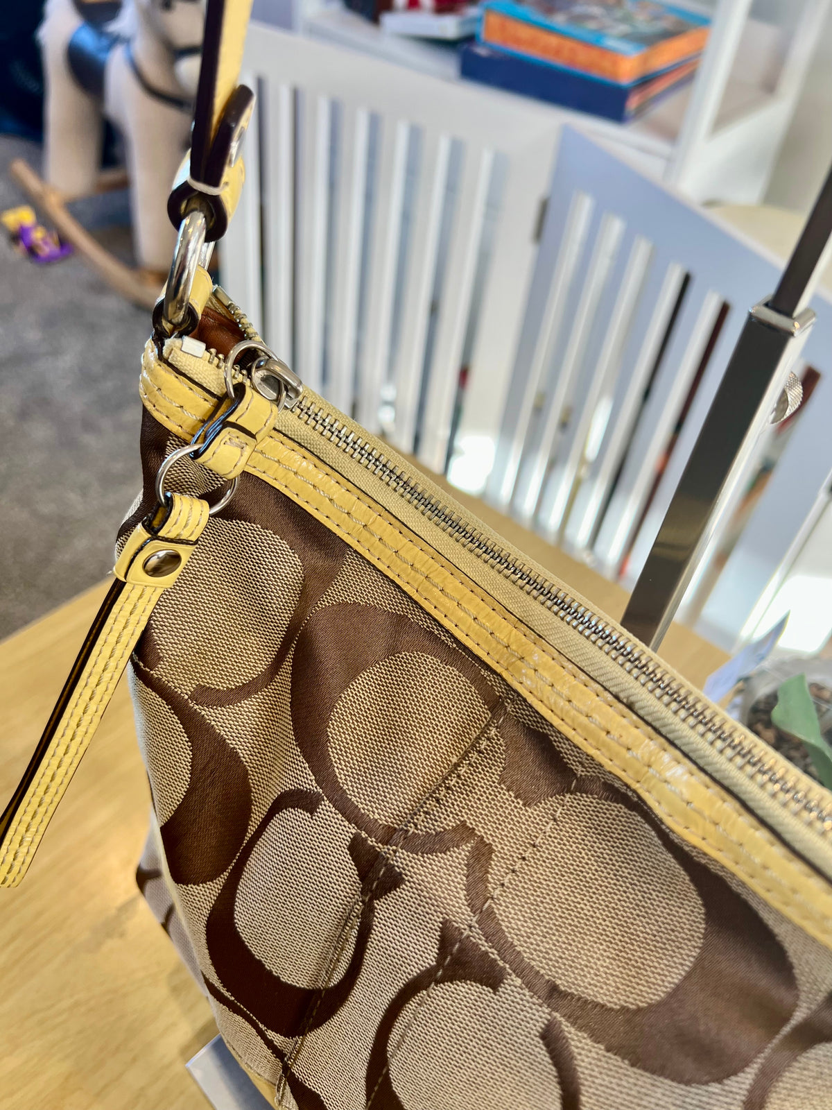 Coach Signature Stripe Hobo/Crossbody Bag