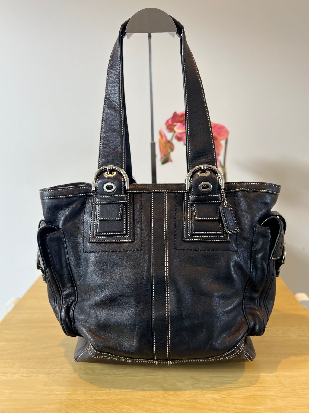 Coach Soho Vintage Large Leather Pocket Tote Bag