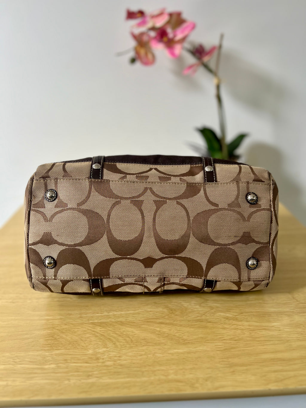 Coach Signature Stripe Satchel