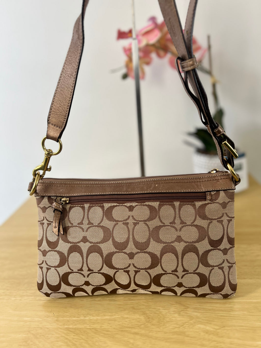 Coach Signature Double-Pocket Shoulder Bag