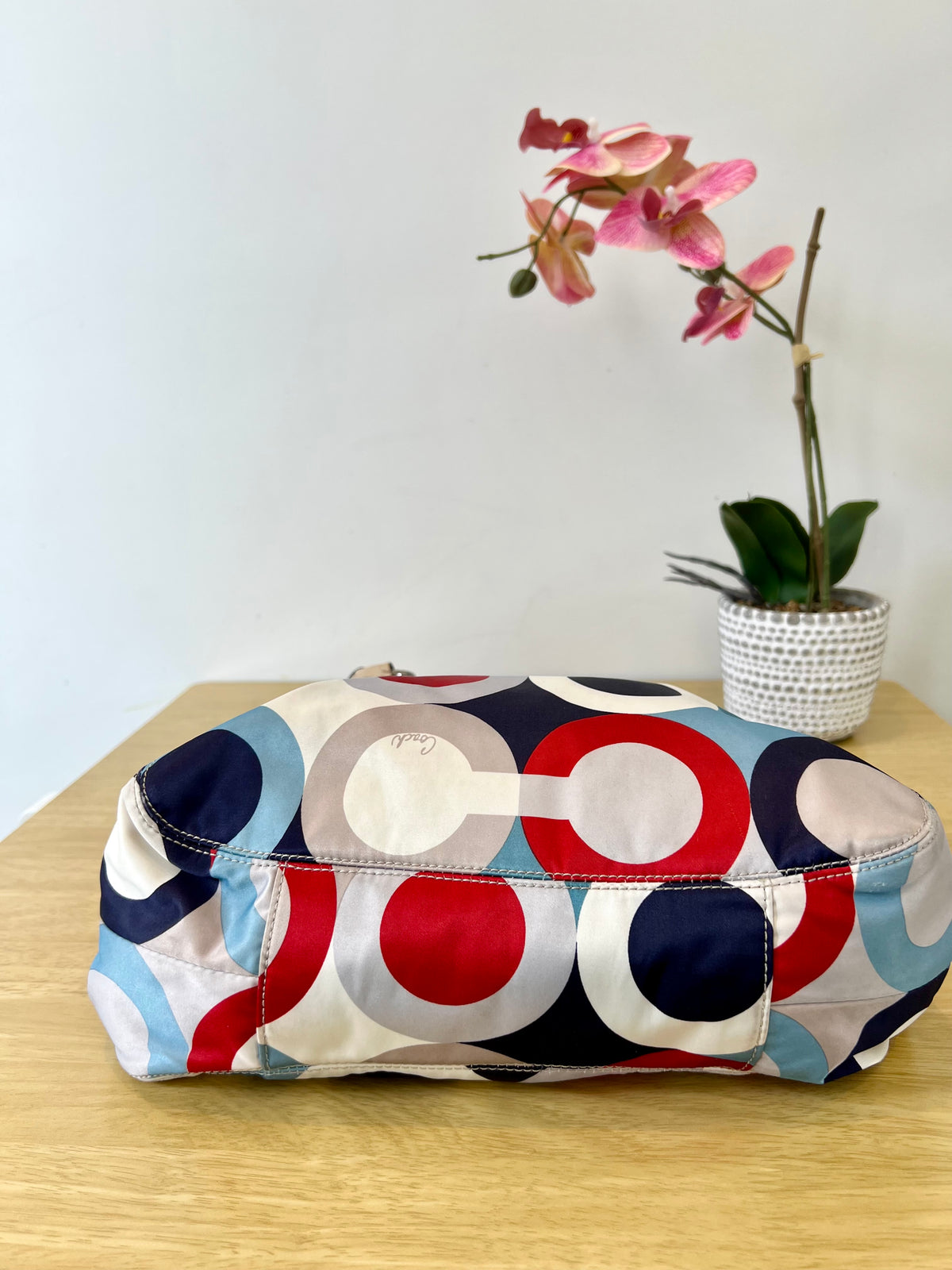 Coach Madison Scarf Graphic Op Art Shoulder Bag