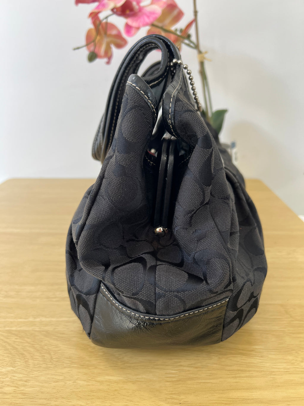 Coach Ergo Kisslock Signature Pleated Bag