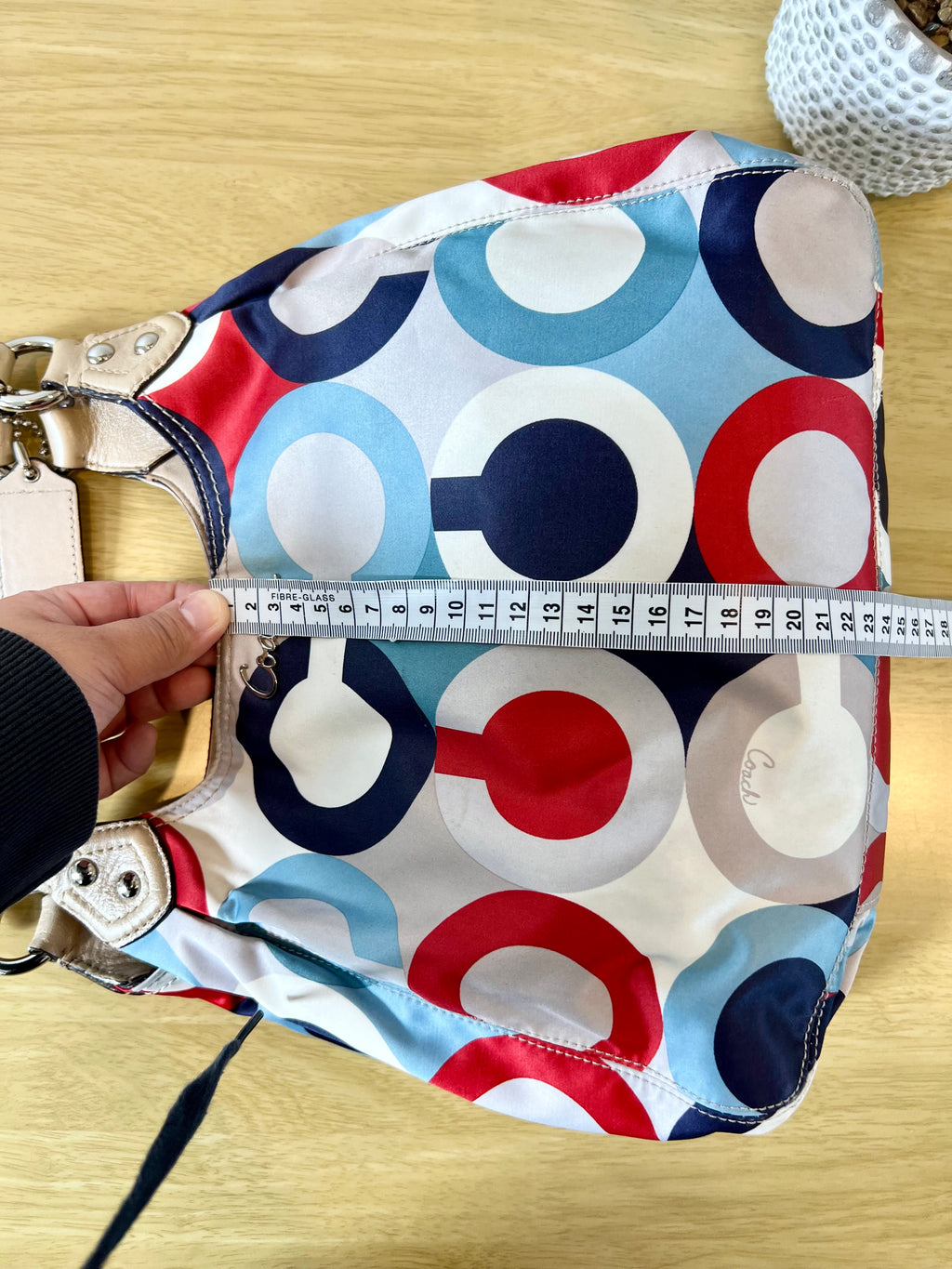 Coach Madison Scarf Graphic Op Art Shoulder Bag