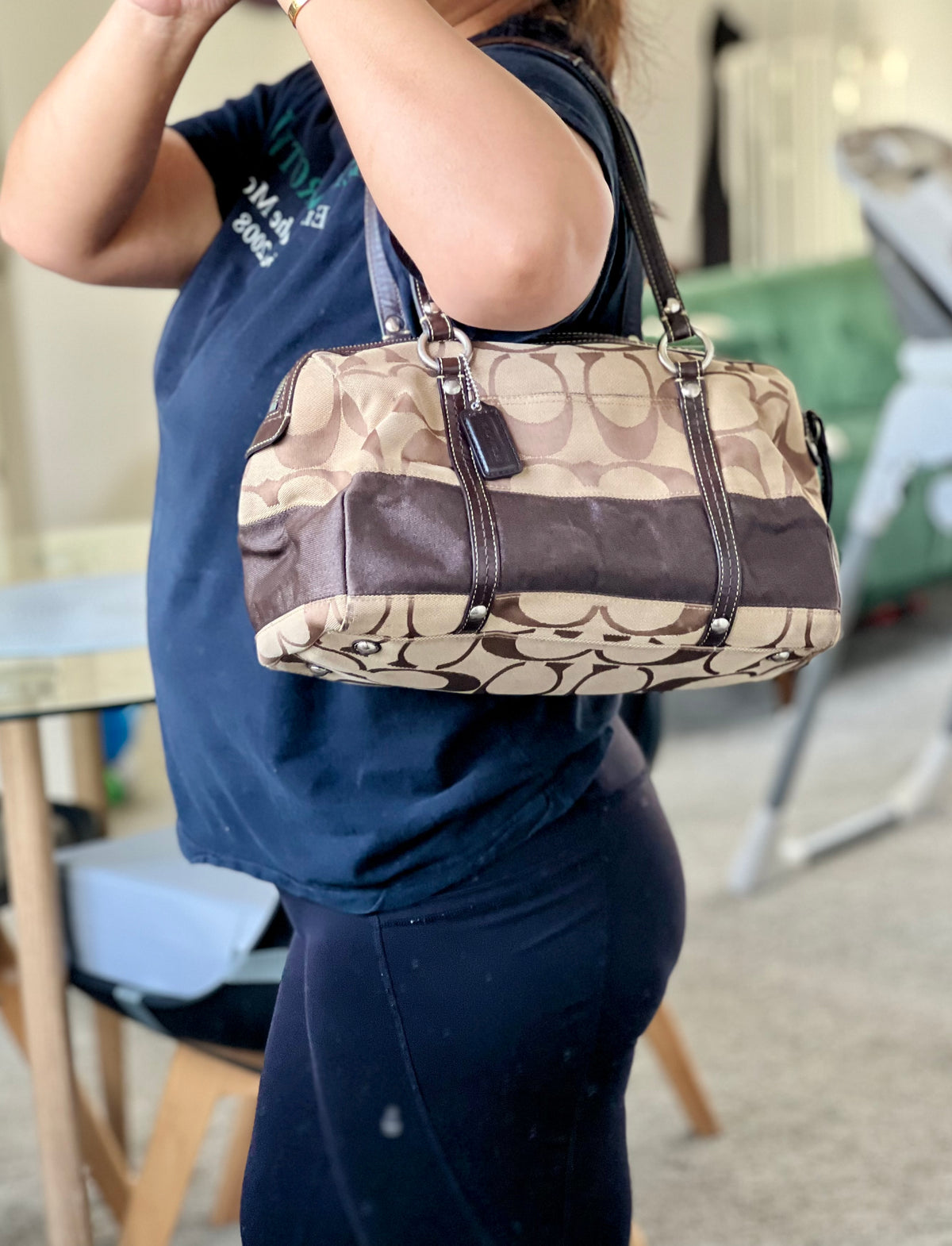 Coach Signature Stripe Satchel