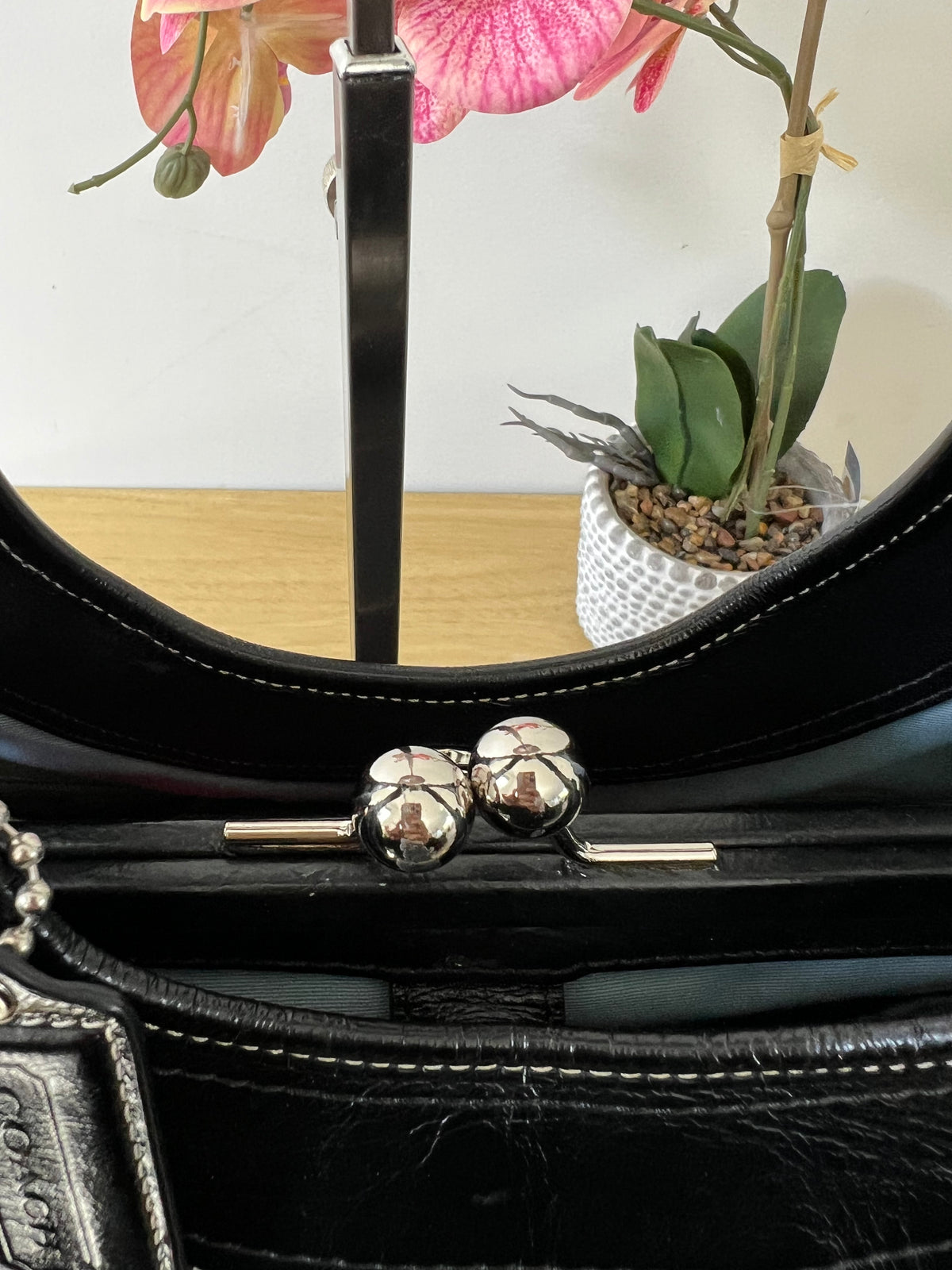 Coach Ergo Kisslock Signature Pleated Bag