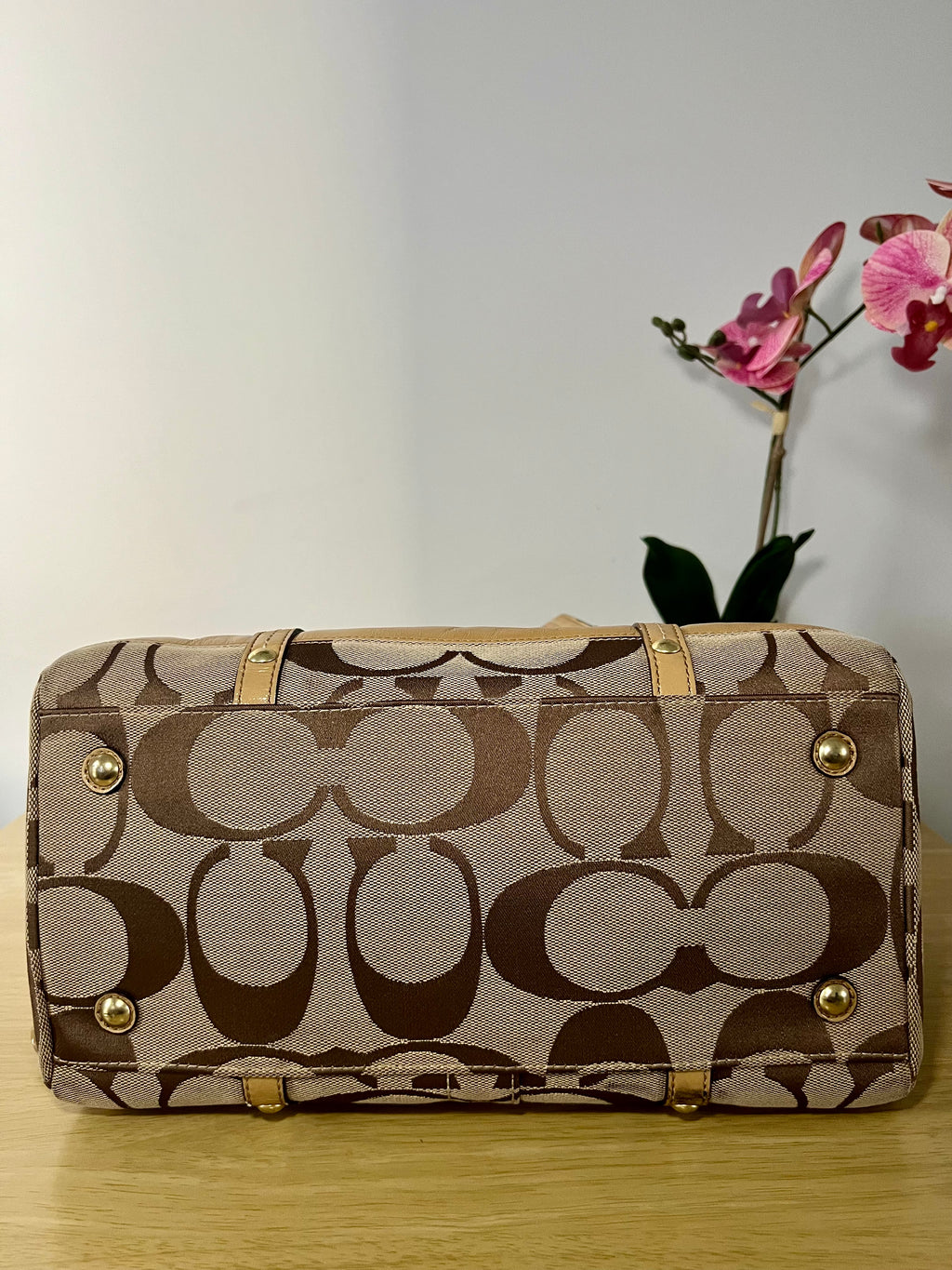 Coach Signature Canvas Satchel Shoulder Bag