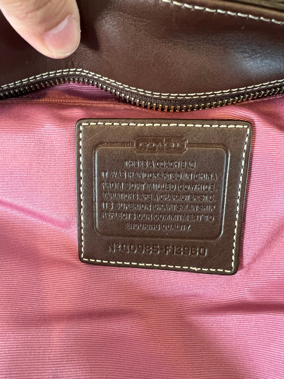 Coach Hampton Turnlock Large Leather Bag