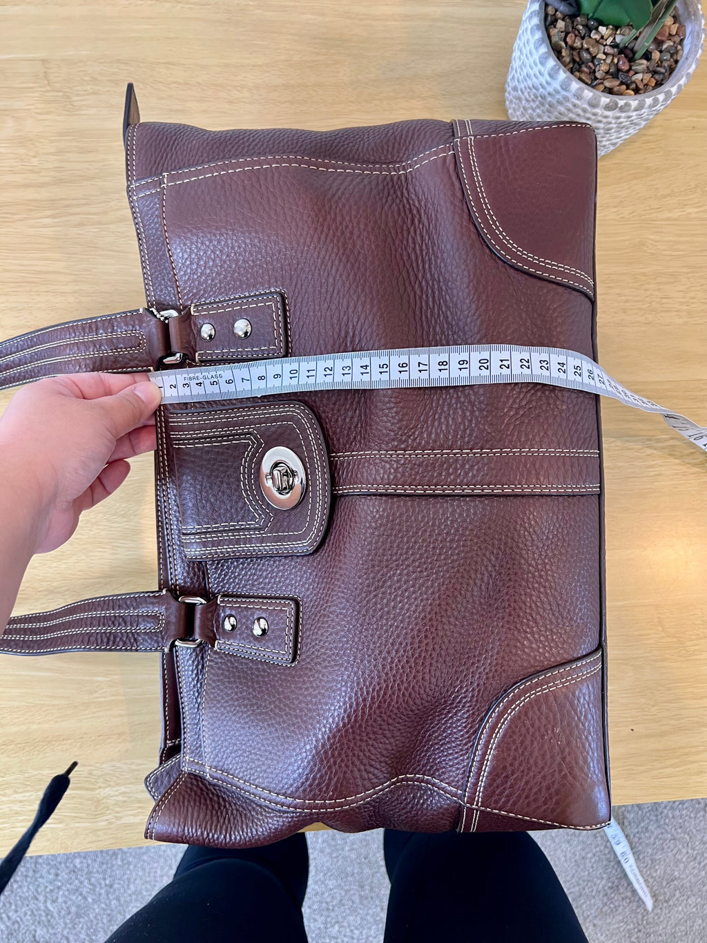 Coach Hampton Turnlock Large Leather Bag