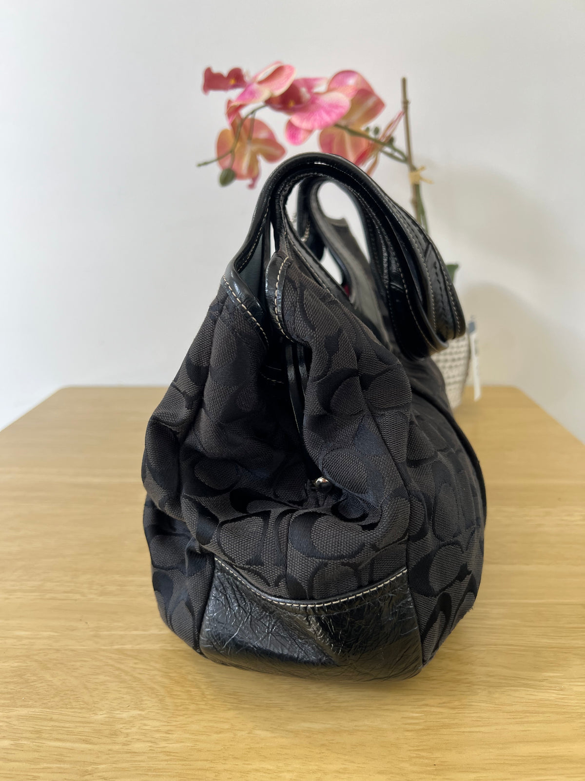 Coach Ergo Kisslock Signature Pleated Bag