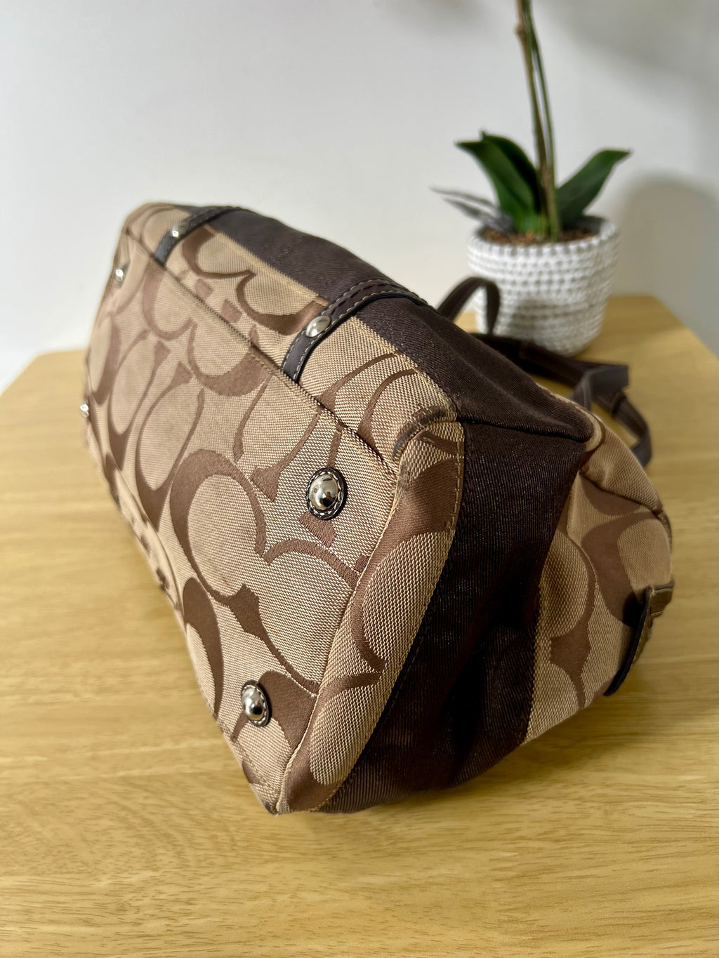 Coach Signature Stripe Satchel