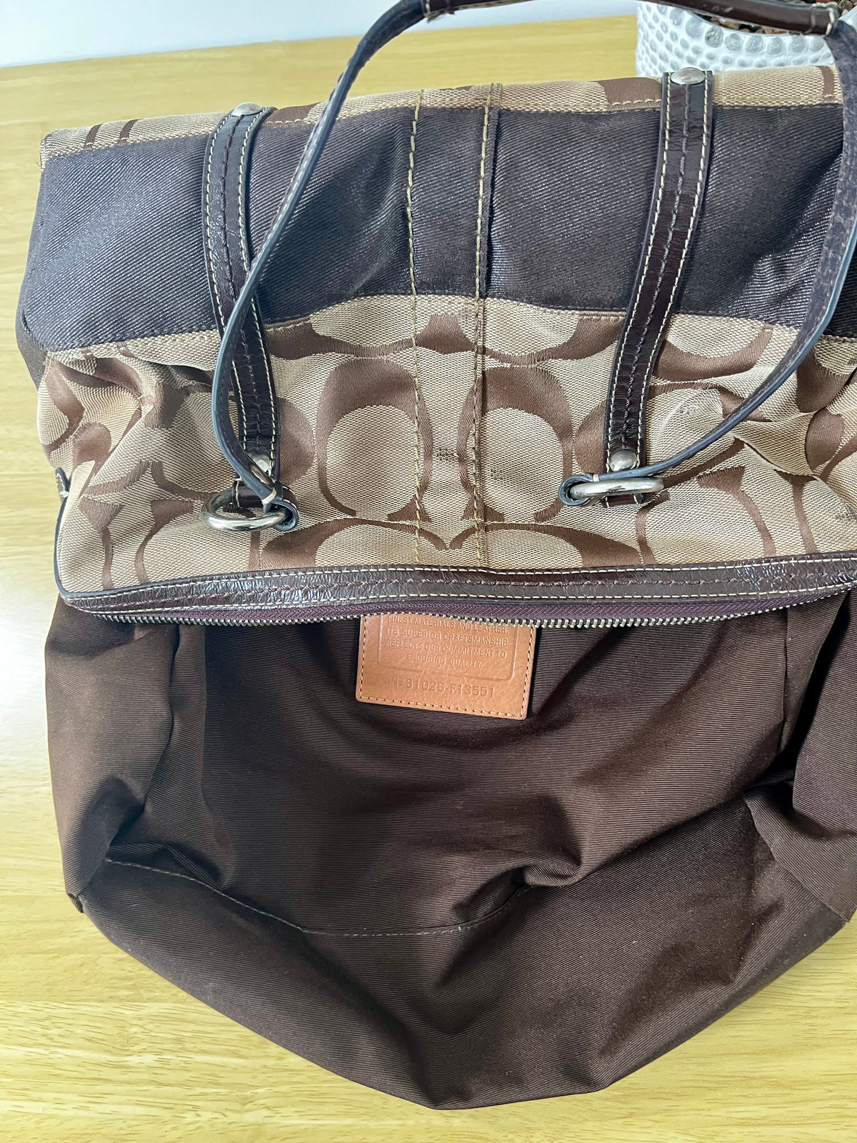 Coach Signature Stripe Satchel