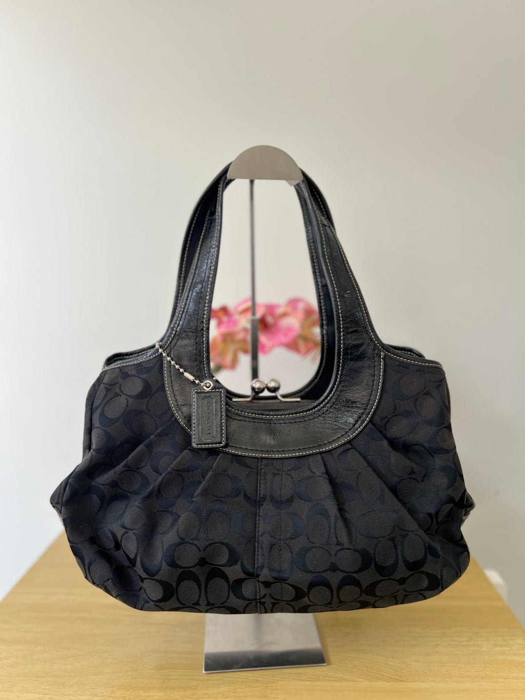 Coach Ergo Kisslock Signature Pleated Bag