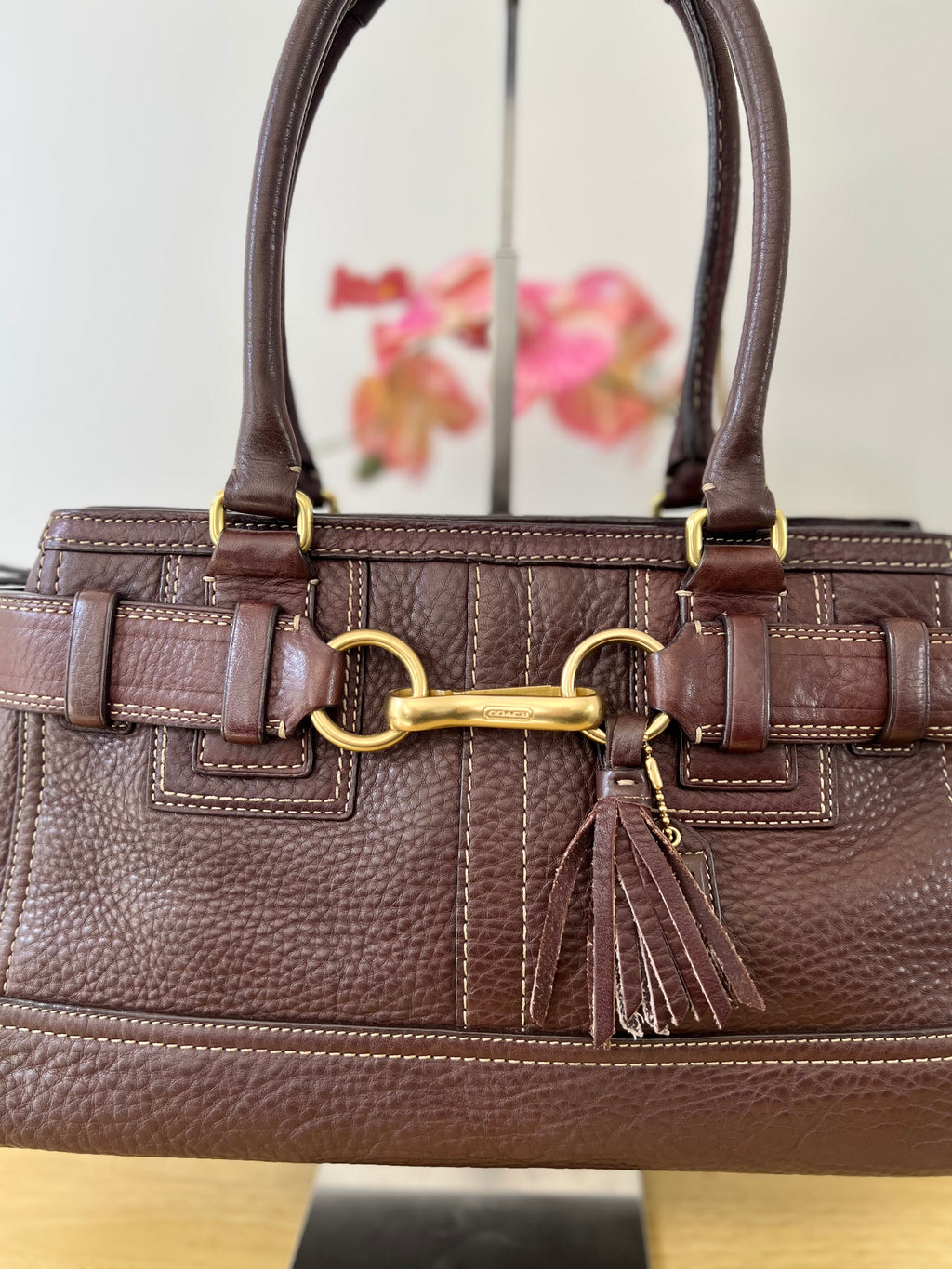 Coach Hamptons Leather Shoulder Bag
