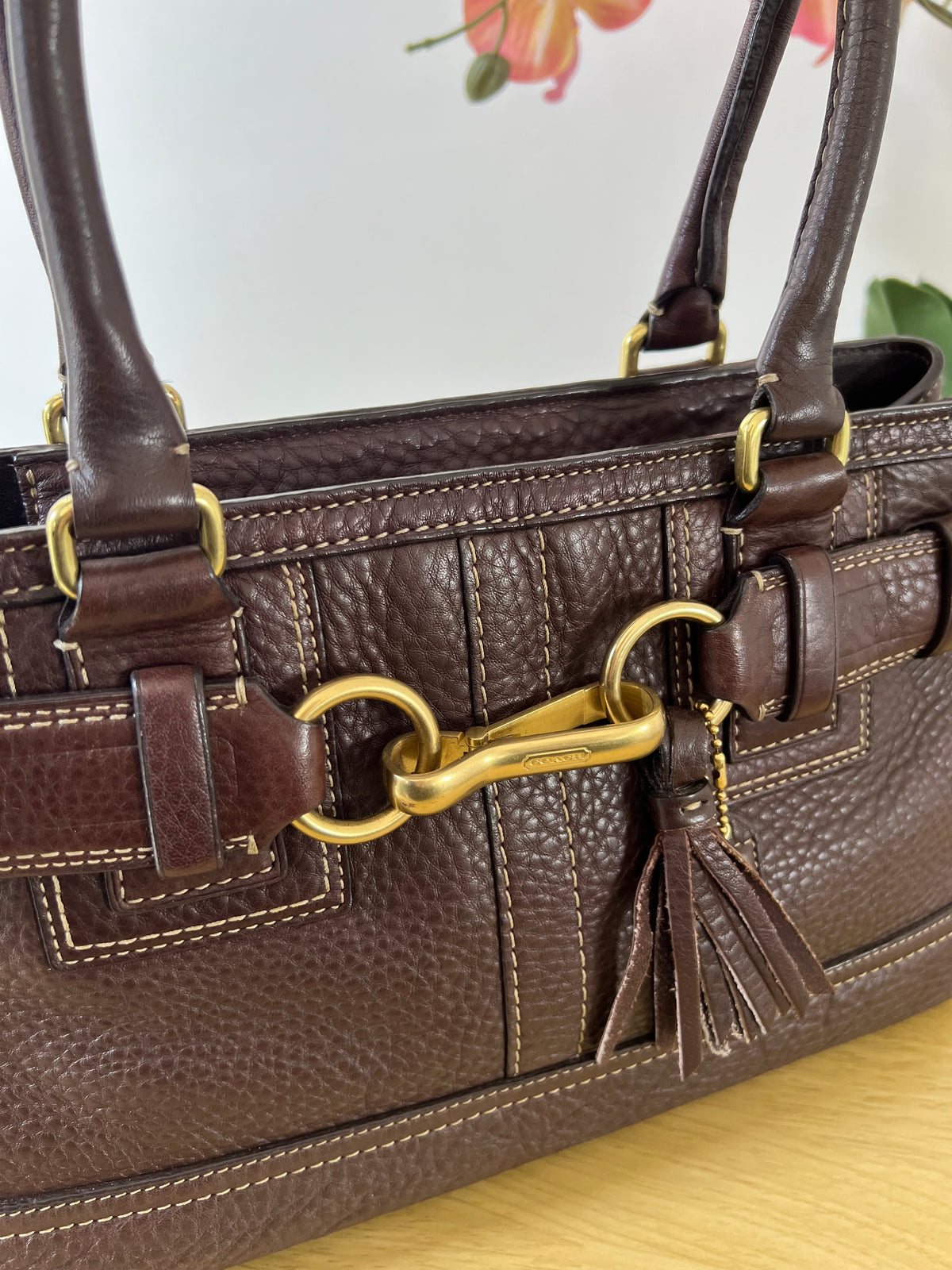Coach Hamptons Leather Shoulder Bag