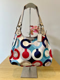 Coach Madison Scarf Graphic Op Art Shoulder Bag