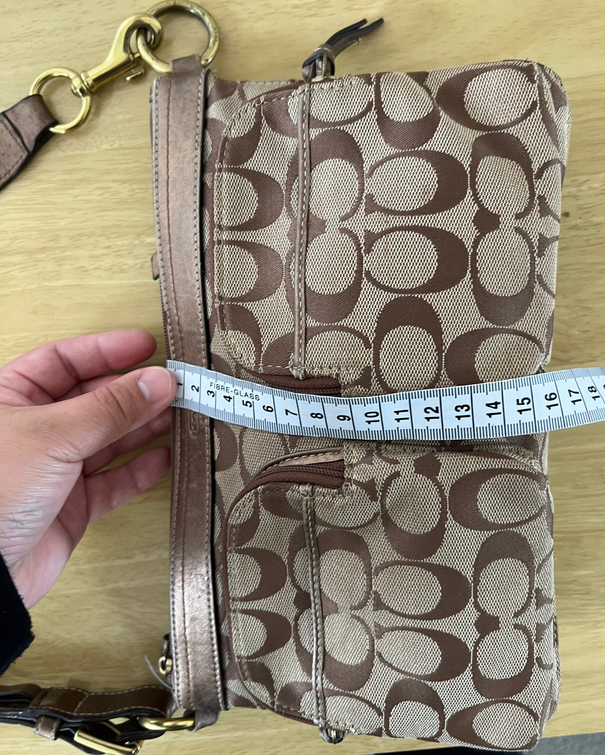 Coach Signature Double-Pocket Shoulder Bag