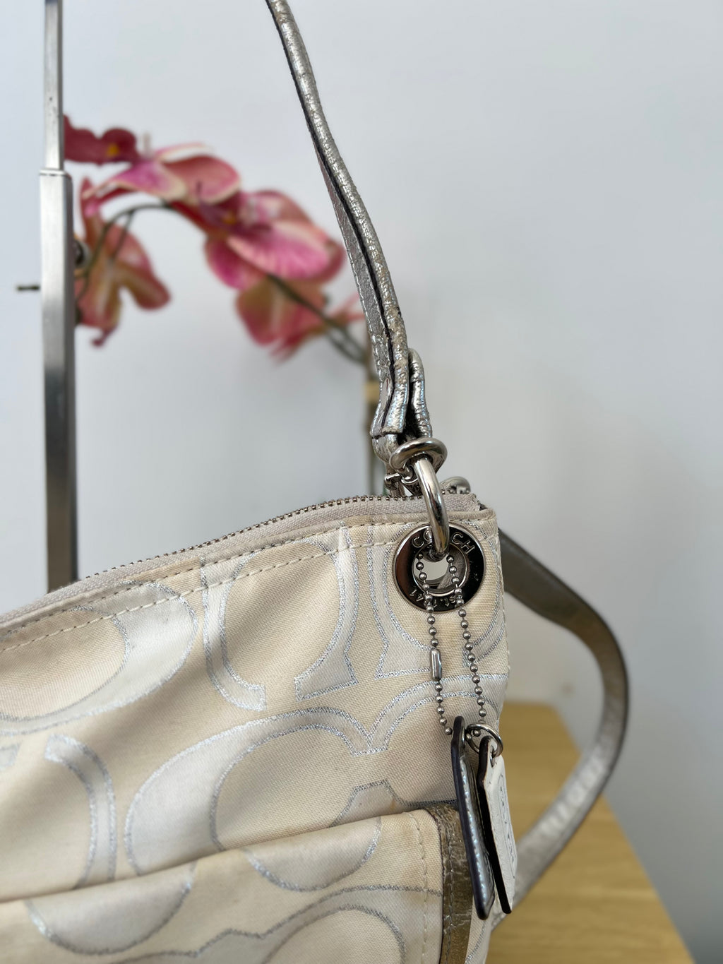 Coach Poppy Signature Double Pocket Shoulder Bag