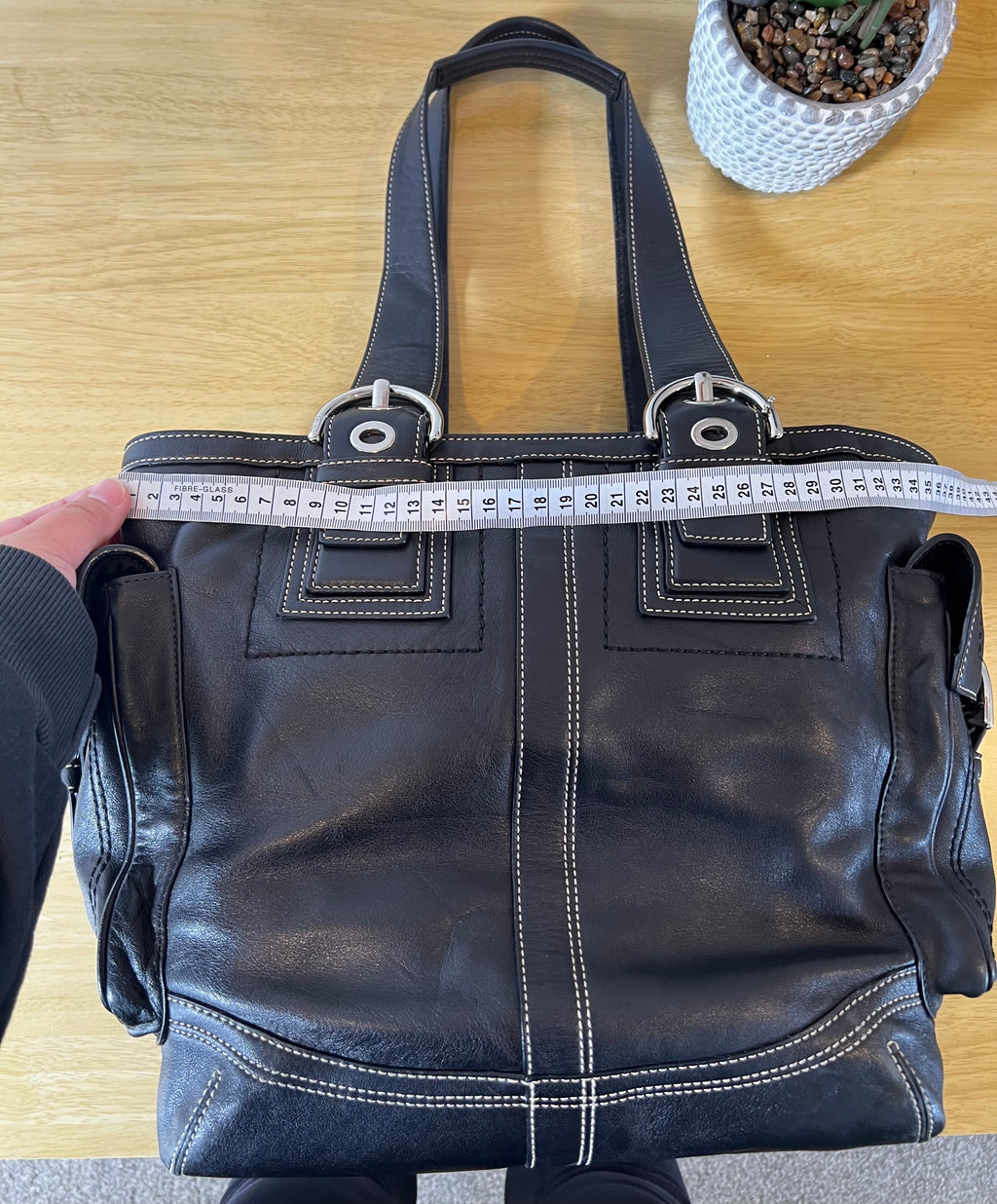 Coach Soho Vintage Large Leather Pocket Tote Bag