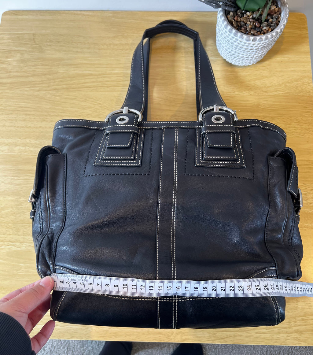 Coach Soho Vintage Large Leather Pocket Tote Bag