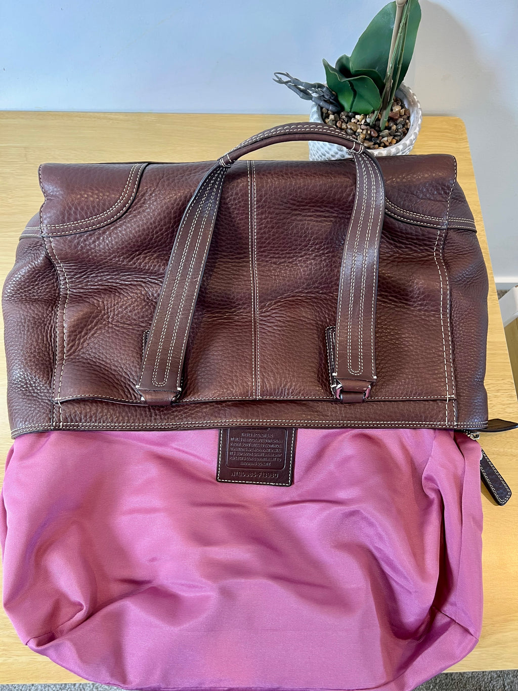 Coach Hampton Turnlock Large Leather Bag