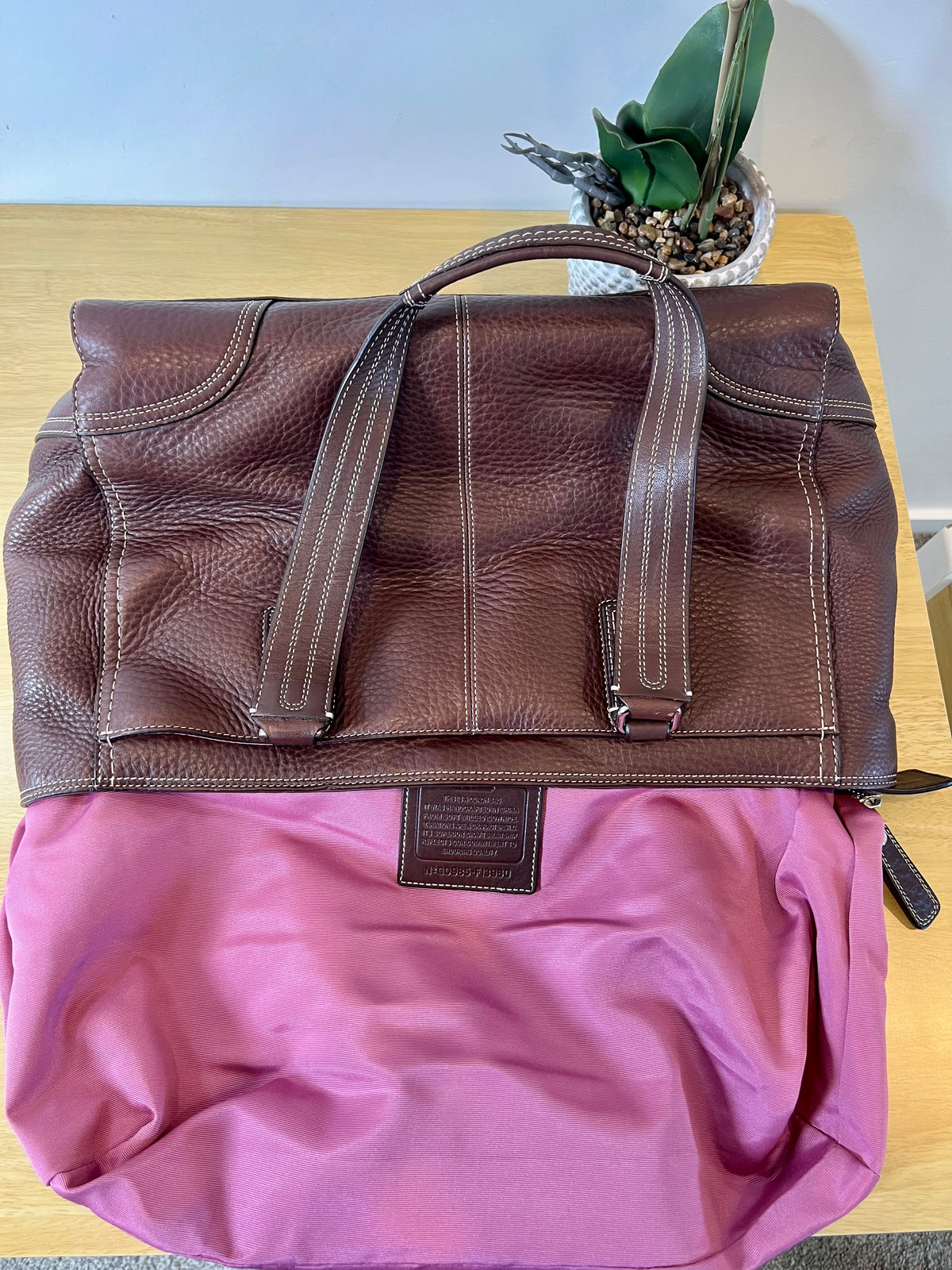 Coach Hampton Turnlock Large Leather Bag