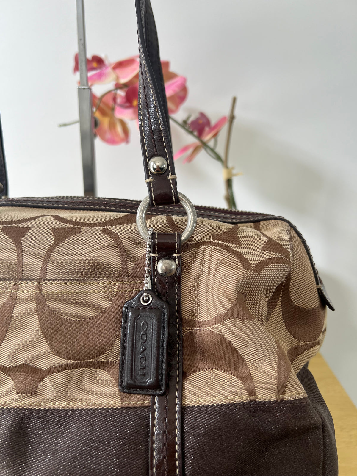Coach Signature Stripe Satchel