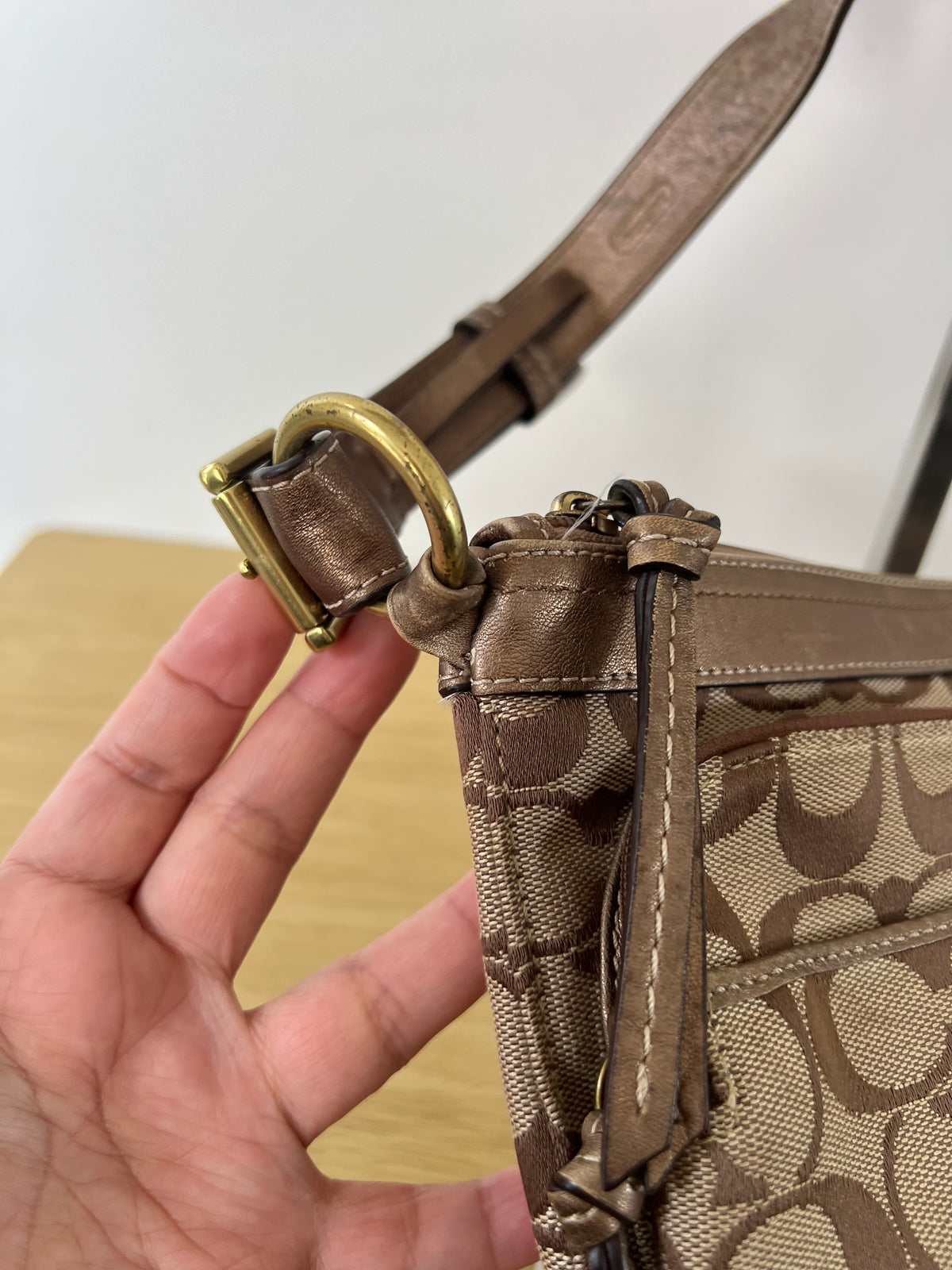Coach Signature Double-Pocket Shoulder Bag