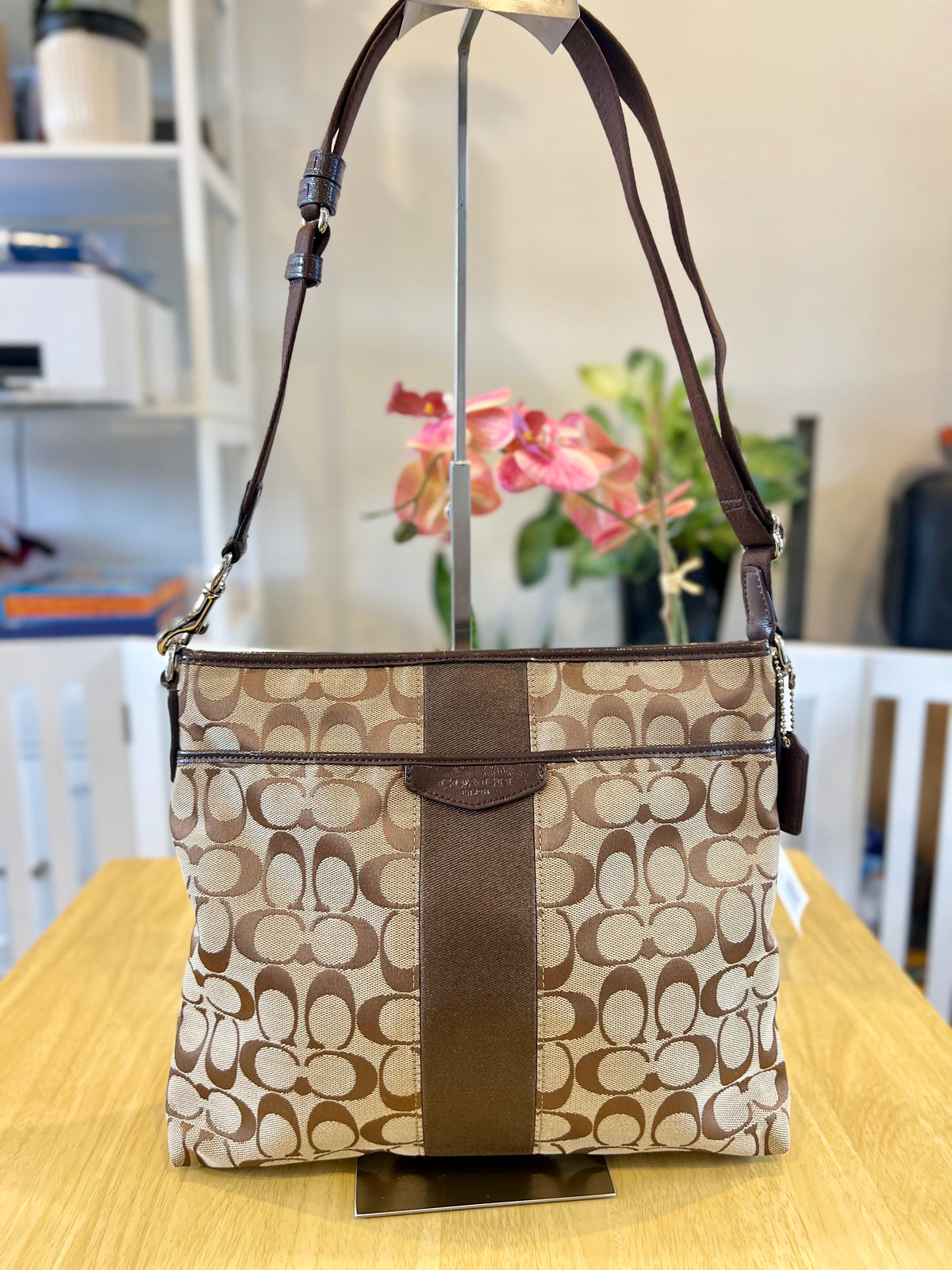 Coach Heritage Stripe Swingpack Crossbody Bag