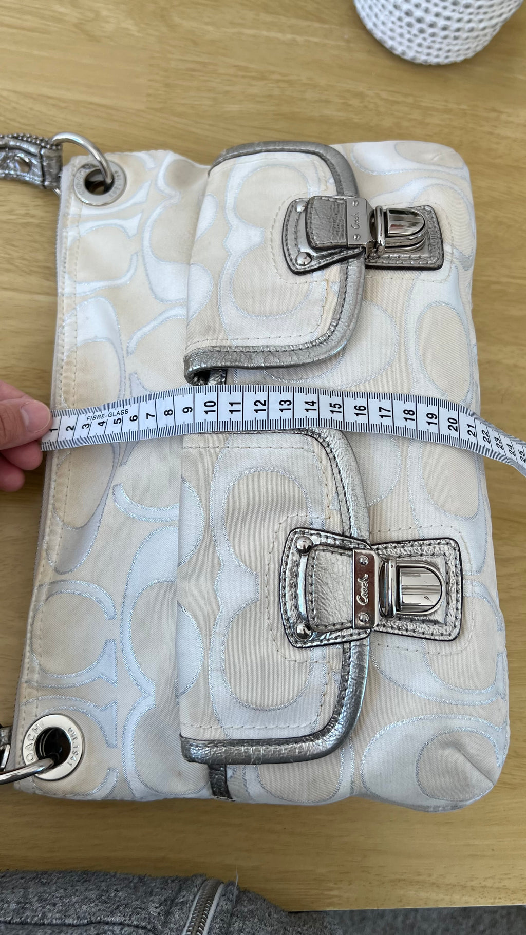 Coach Poppy Signature Double Pocket Shoulder Bag