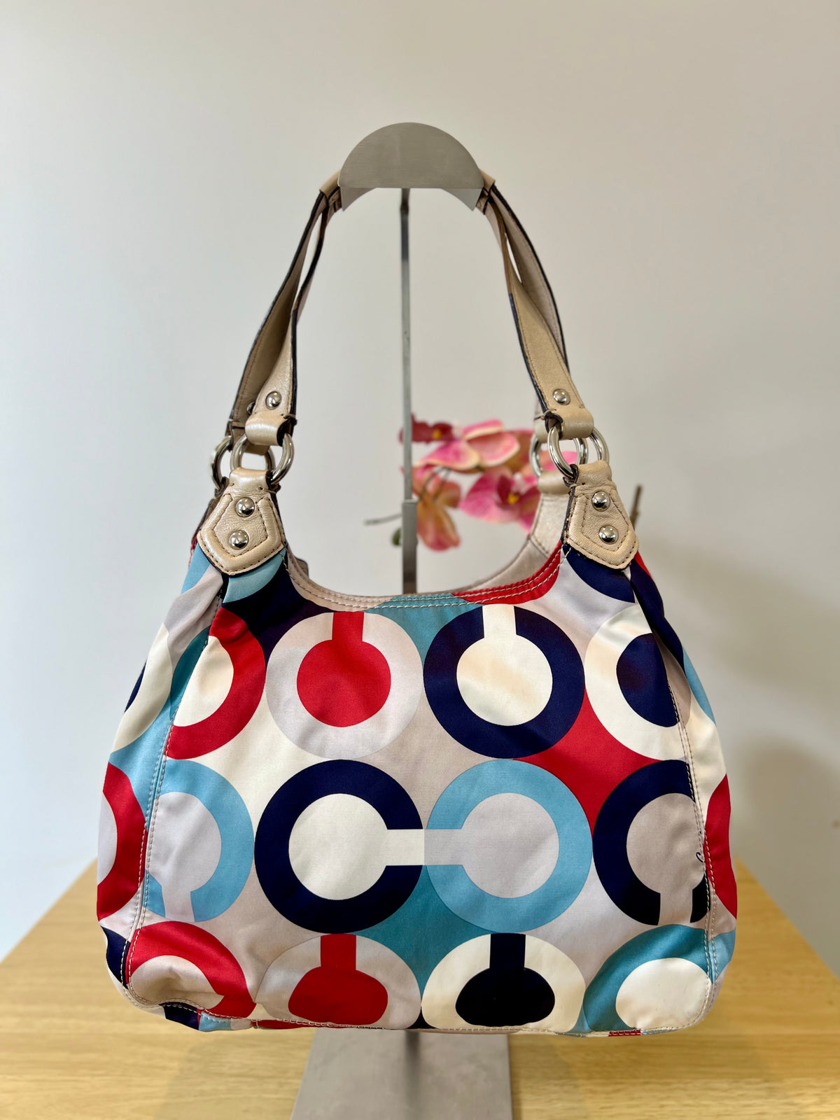 Coach Madison Scarf Graphic Op Art Shoulder Bag