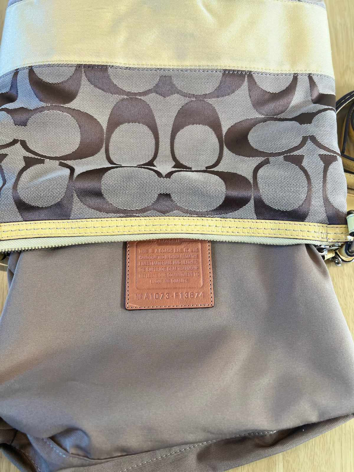 Coach Signature Stripe Hobo/Crossbody Bag