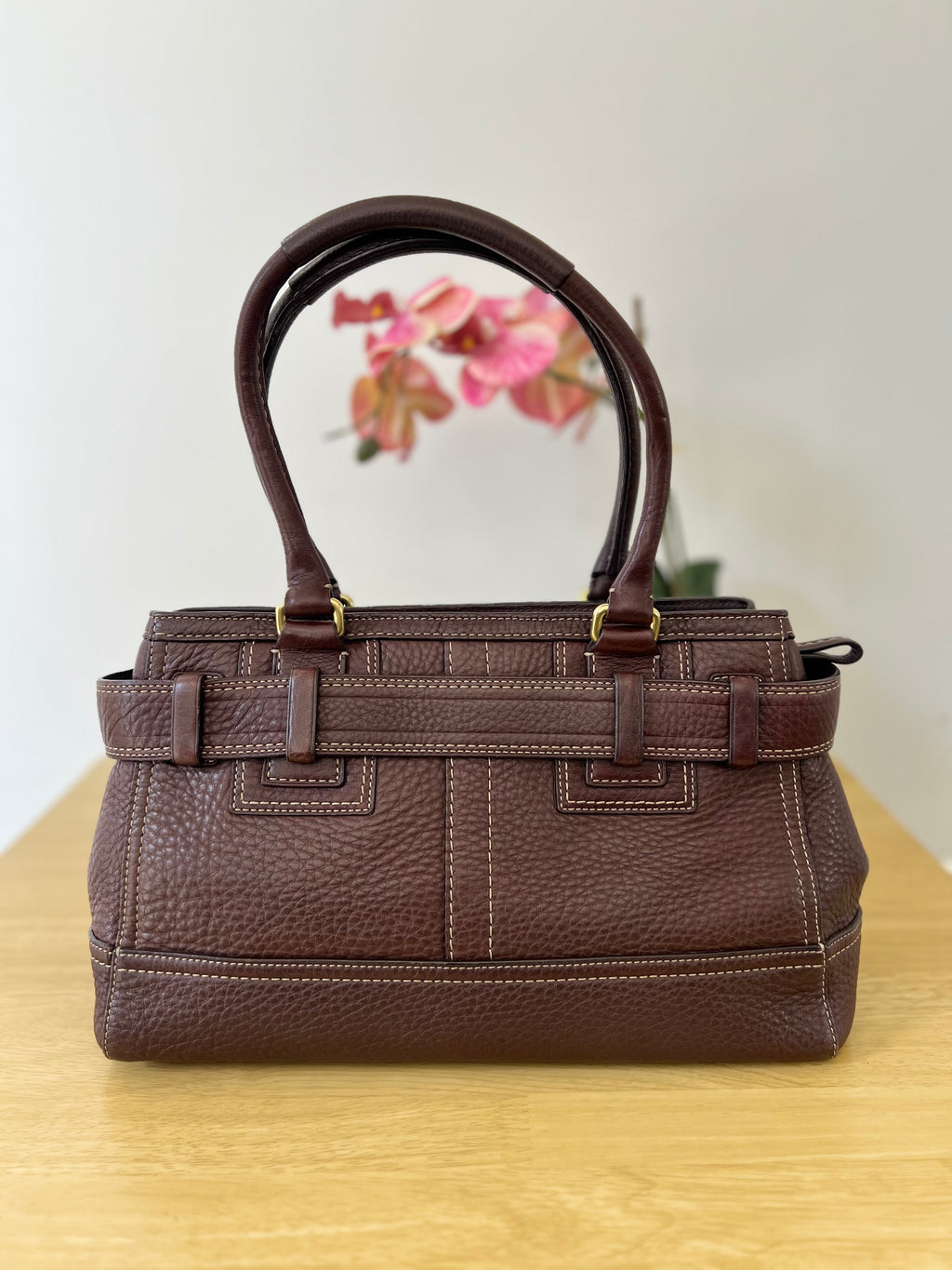 Coach Hamptons Leather Shoulder Bag