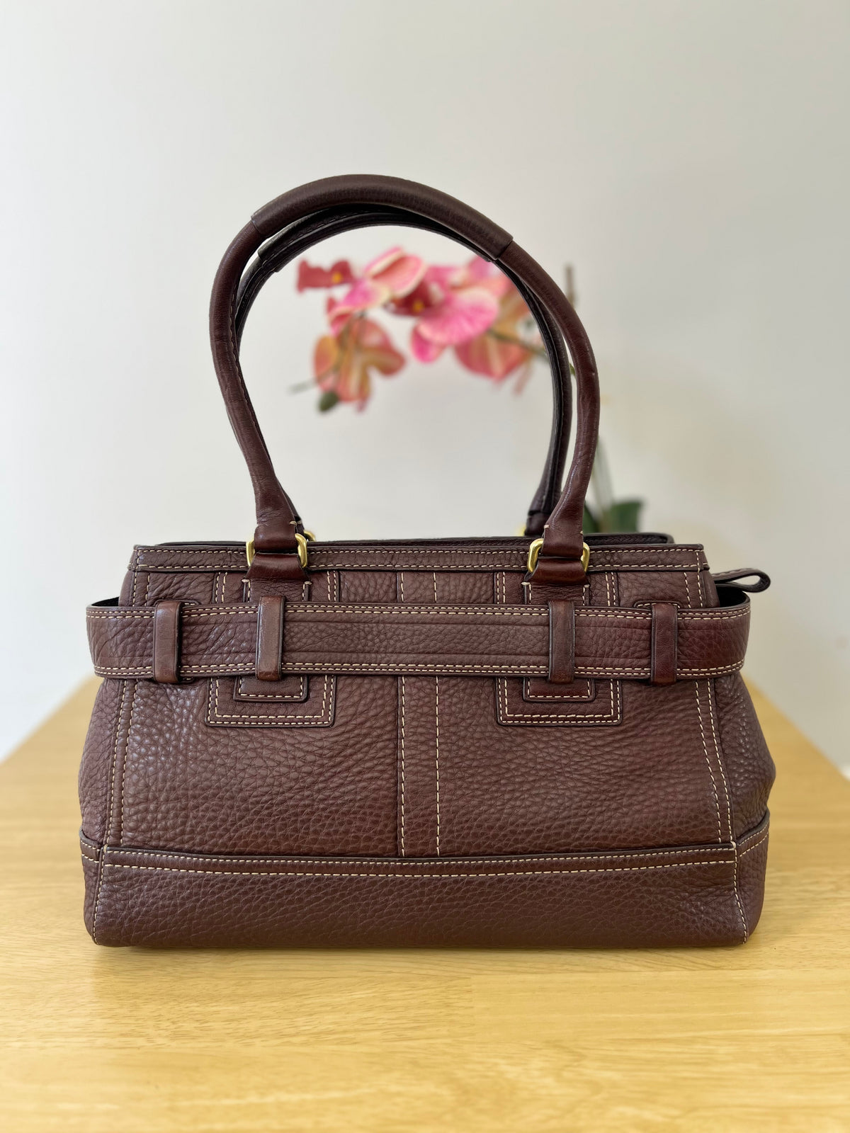 Coach Hamptons Leather Shoulder Bag